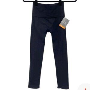 NUX Revive Seamless Cropped Compression Leggings Size Large New Black Yoga